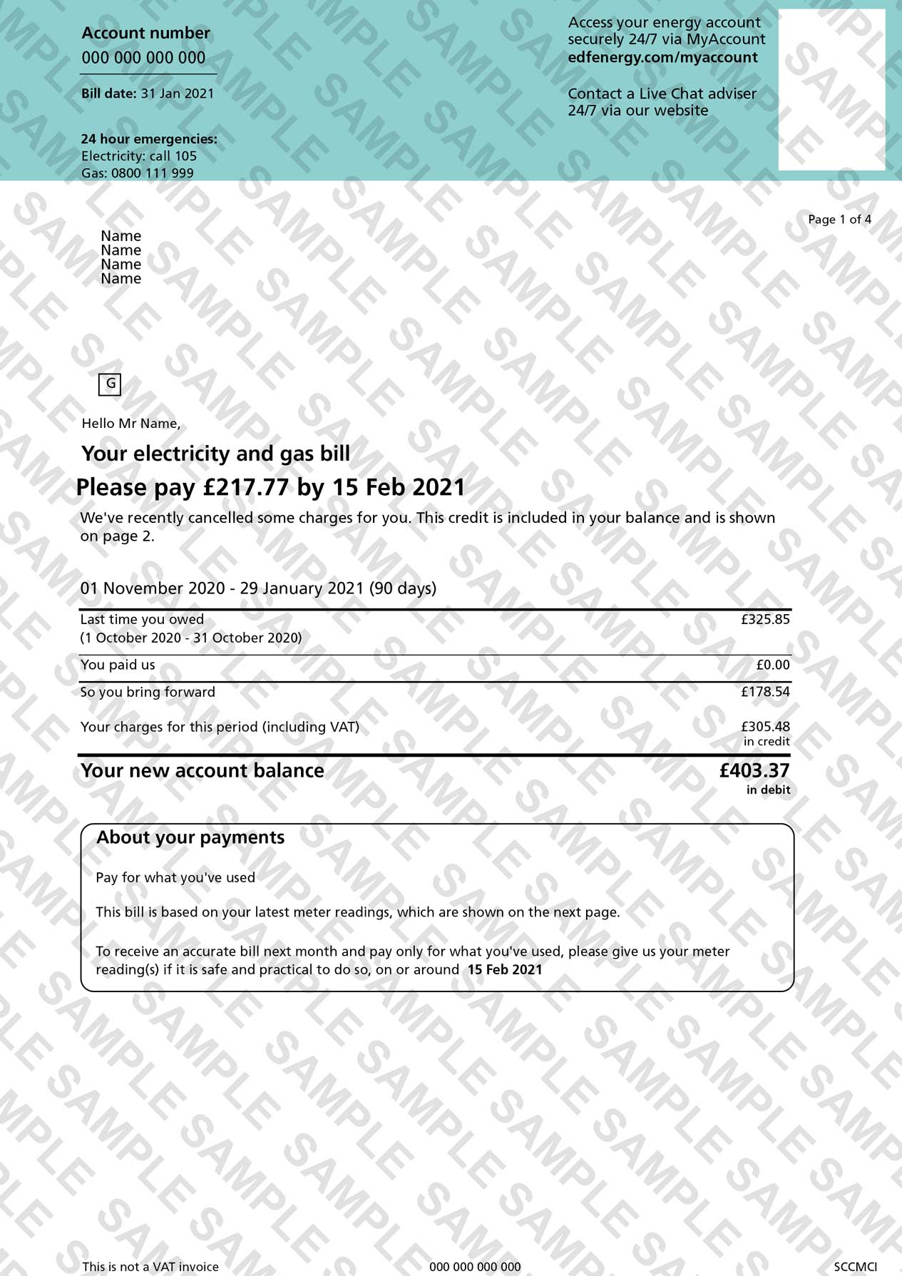 EDF Utility Bill